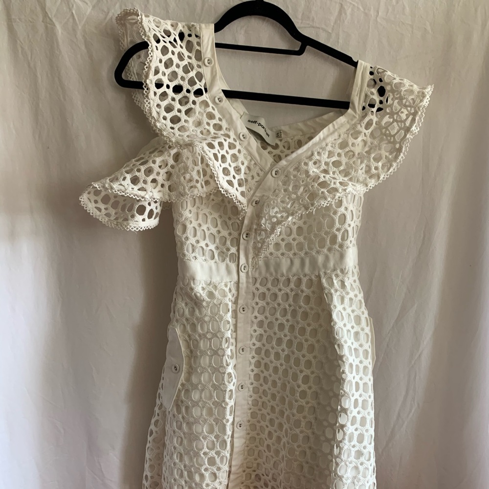 Self-portrait one-shouldered white dress ON HOLD